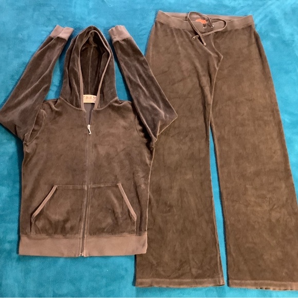 Juicy Couture 90s Velour Pants 30 x 32 Zip Up Hoodie Tracksuit - Picture 3 of 15